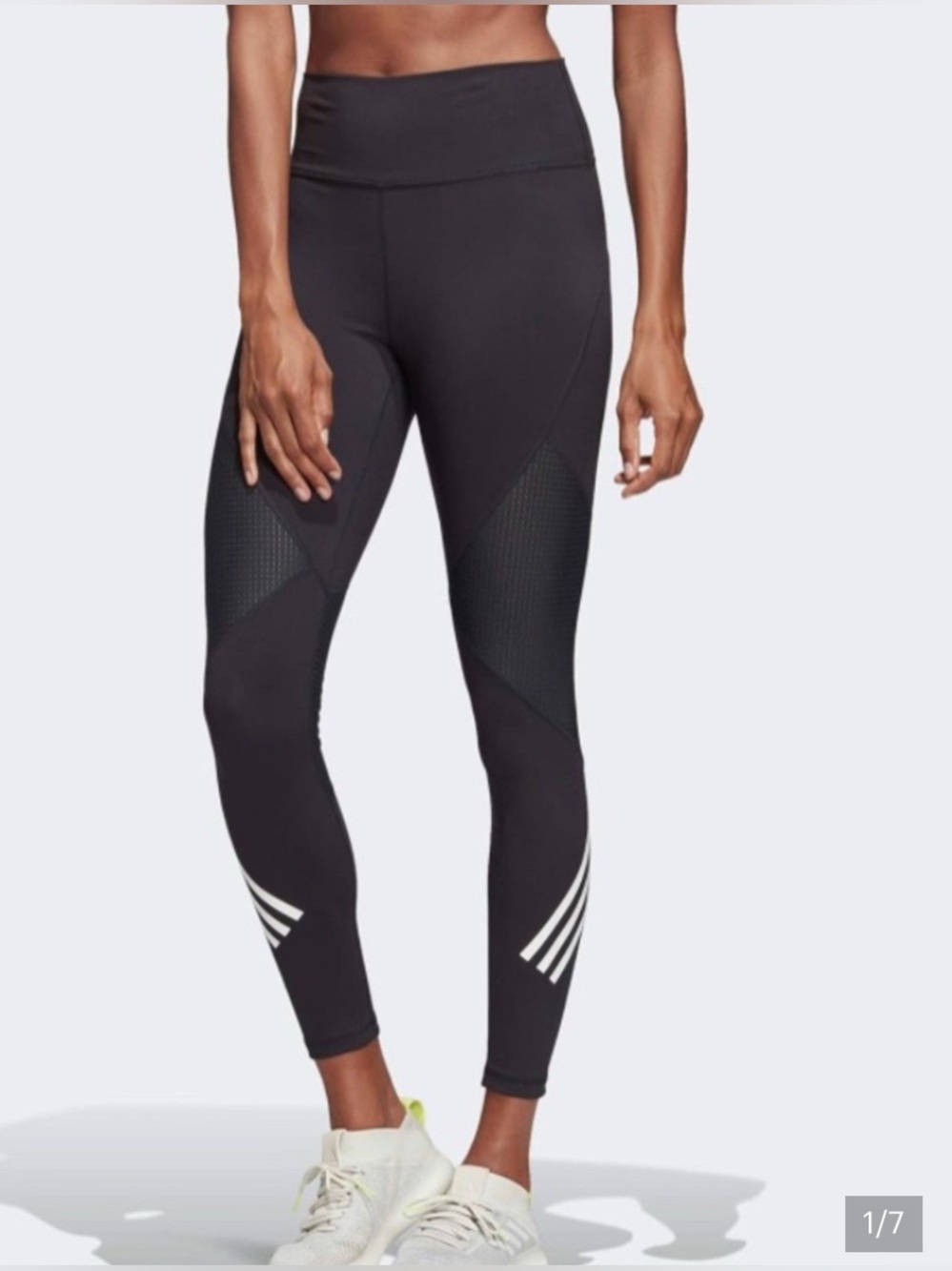 Adidas Believe This High Waist Mesh Panel Leggings Black White M